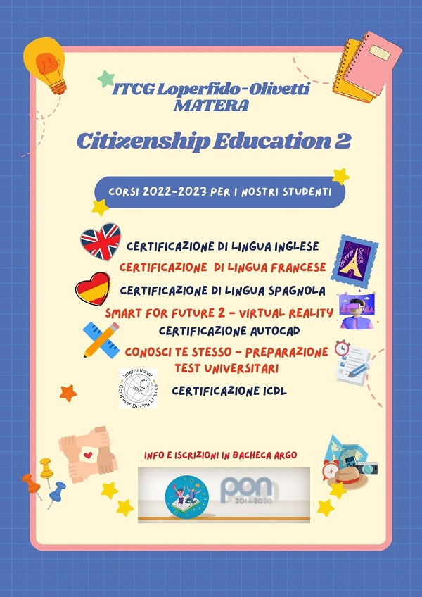Locandina corsi PON 2022-2023
