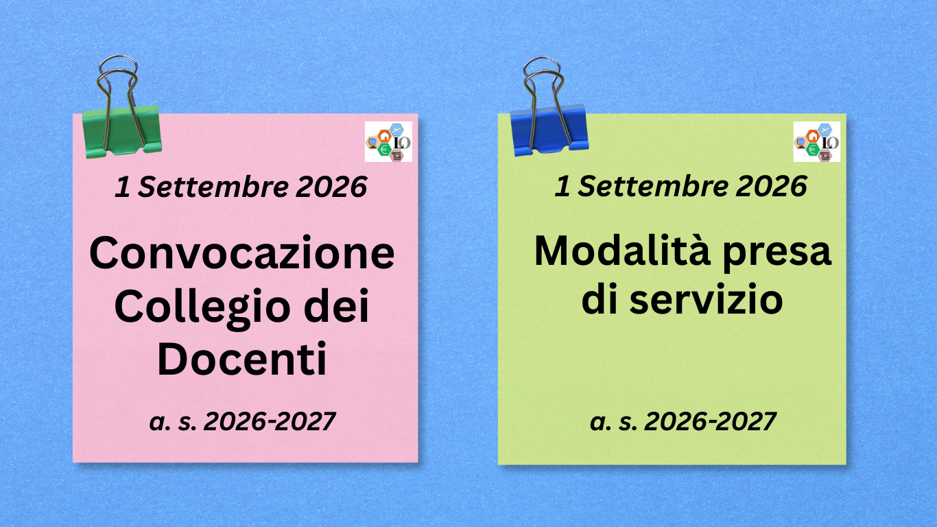 Convocazione del primo collegio dei docenti  - Presa di servizio - a.s. 2026/2027